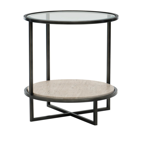 Bernhardt Harlow 26'' Tall Glass Cross Legs End Table & Reviews Wayfair